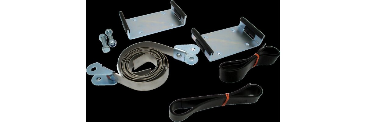 Bracket and underfloor clamping straps for gas tank Ø 270-360 mm.
