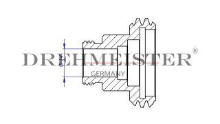 DREHMEISTER adaptateur ACME GPL &Oslash;22mm, court, en laiton (W21.8)