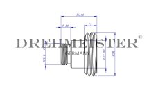 DREHMEISTER ACME adaptador de boquilla de suministro corto de Ø22 mm, latón (W21.8)