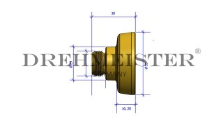 DREHMEISTER DISH LPG adapter &Oslash;22 mm (W21,8), brass