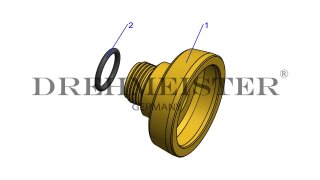 DREHMEISTER DISH LPG adapter &Oslash;22 mm (W21,8), brass