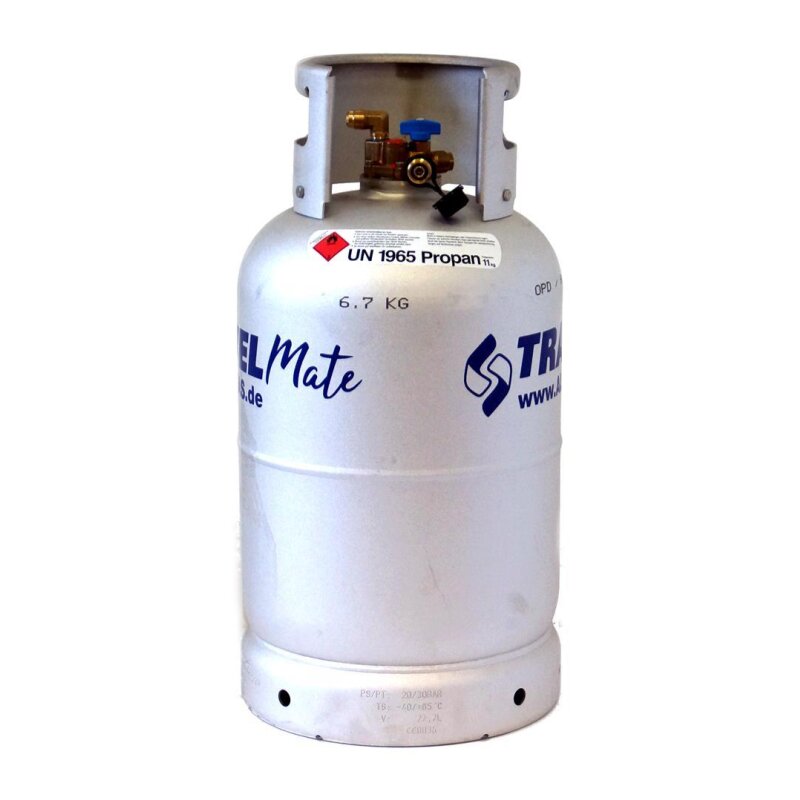 ALUGAS Gas Bottle 27L Refillable with Multivalve 80% Fill Stop LPG AUTOGAS