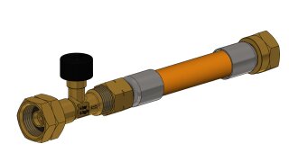 Tubo del gas ad alta pressione G.1 W20 x 1/14 L.H. (Ital. A) x M20x1,5 - 450 mm incl. protezione rottura tubo [2022]