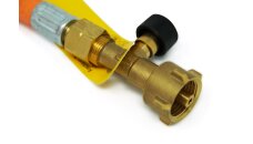 Gas hose high pressure G.12 W21.8 x 1/14 L.H. (KLF) x M20x1.5 - 450 mm incl. hose rupture safety device