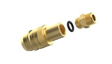 DREHMEISTER Euronozzle Adaptador GPL con rosca NPT de 3/8" - válvula de llenado tanque de 4 orificios
