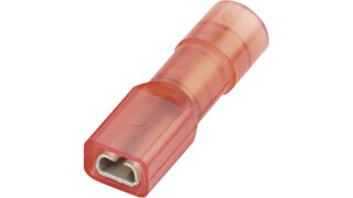 Receptacle for cable thickness 0.5-1.0 mm² - width 2.8mm - insulated polyamide 6.6 - red