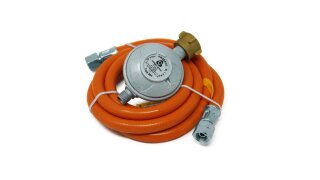 Détendeur gaz Cavagna type 694 - 30mbar 1,5kg/h - G.12 -> G 1/4 LH + tuyau gaz 2 x 1/4 LH 800mm