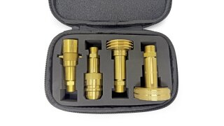 DREHMEISTER Set di adattatori per GPL con custodia - filettatura 3/8 NPT - valvola di riempimento serbatoio a 4 fori