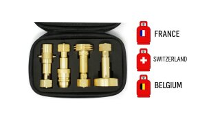 DREHMEISTER LPG Adapter, Gasflaschen Adapter Set inkl. Etui (W21.8L/G.5)