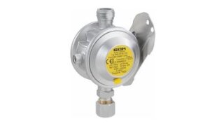 GOK low pressure regulator 30 mbar 1,5 kg/h 0° 10 mm incl. test valve