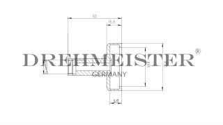 DREHMEISTER adattatore serbatoio DISH filettatura interna M16x1,5 (60 mm), ottone