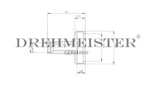DREHMEISTER DISH LPG adapter internal thread M16x1,5 (60mm), brass