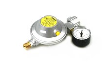 GOK regolatore di bassa pressione 30 mbar 1,2 kg/h - per bombole piccole incl. manometro