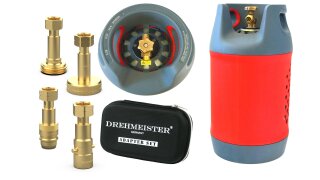 Composite refillable gas cylinder 24,5L incl. 80% OPD valve & adapter + etui