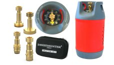 Composite refillable gas cylinder 24,5L incl. 80% OPD valve & adapter + etui