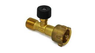 Válvula de alivio externa, protección contra la ruptura de la manguera Gas LP (propano/butano) G.12 W21.8 x 1/14 L.H. (KLF) x 3/8 "LH