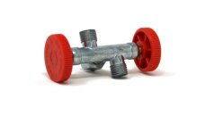 Gas Abzweigventil G 1/4 LH-�M x 2 x G 1/4 LH-KN