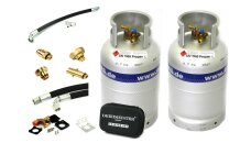 2x ALUGAS refillable cylinder 33L with 80% multivalve...