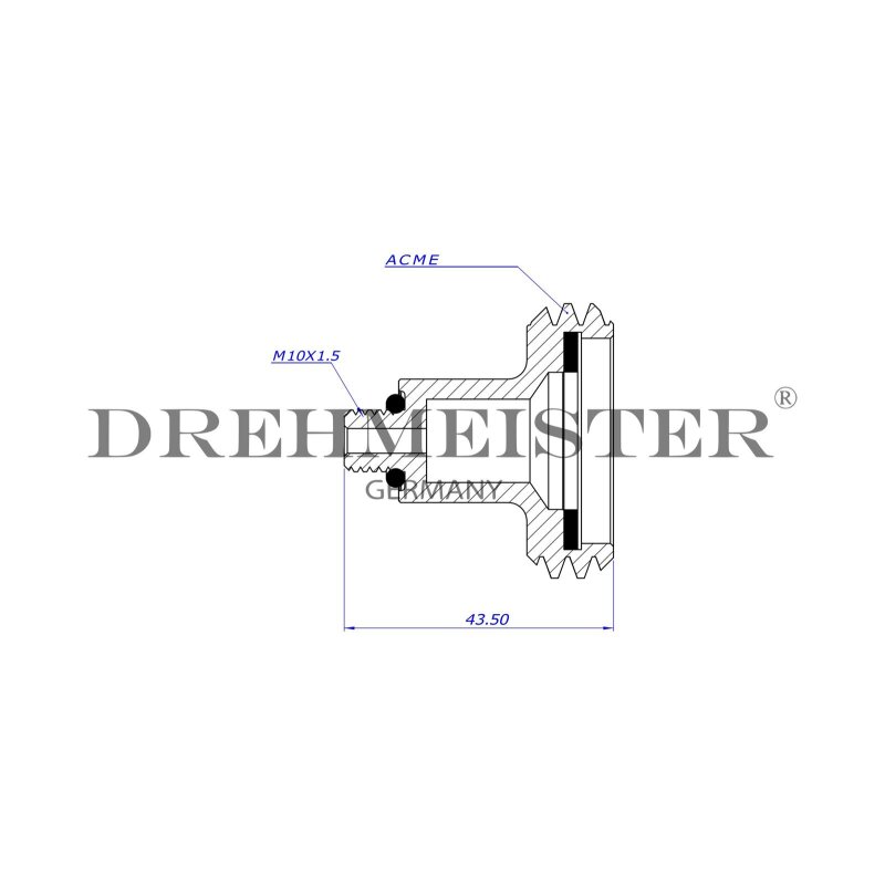 DREHMEISTER ACME adaptateur GPL 10mm, court, en laiton - VOSKEN