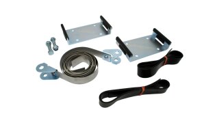 Undercarriage brackets and fastening straps for cylindrical gas tanks Ø 270-360 mm
