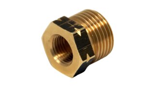 Adapter piece W21.7 x 1/14 LH (FR, CH) to 1/4’ pipe fitting