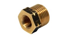 Adapter piece W21.7 x 1/14 LH (FR, CH) to 1/4’ pipe fitting